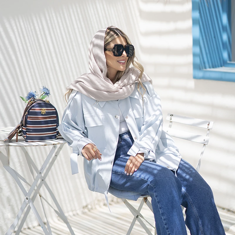 کت لینن پایین بند دار