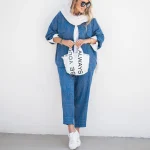 شلوار پنبه ای آبی کاربنی